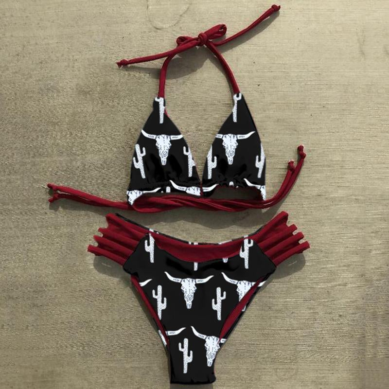Cowgirl Style Two-Piece Bikini Set for Women - SHESHOW